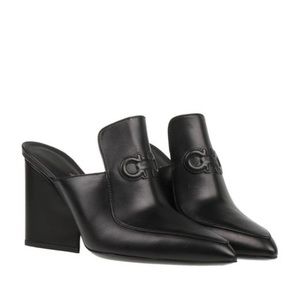 Salvatore Ferragamo Black Heeled Mules